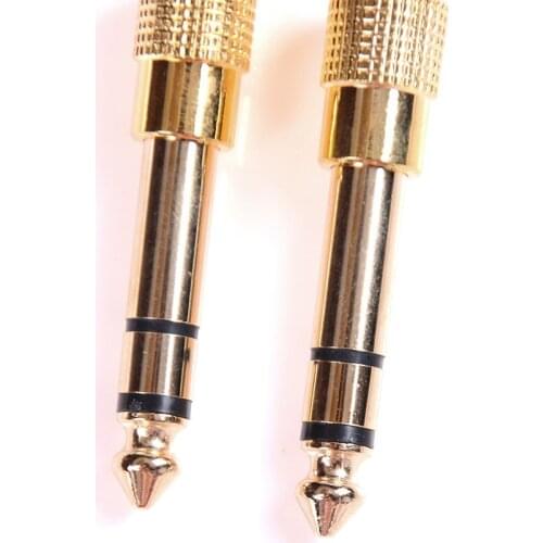 6.5mm to 3.5mm Male to Female Jack Plus Stereo Headphone Audio Adapter 6.5 3.5 Converter Gold Music MP3 Audio Converter 2Pcs