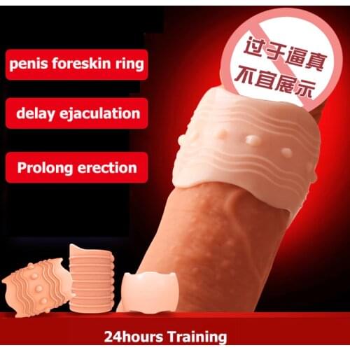 Cock Rings Delay Ejaculation Foreskin Correction Ring Penis Sleeve Glans Training Male Chastity Ring Time Delay Sex Toys For Men