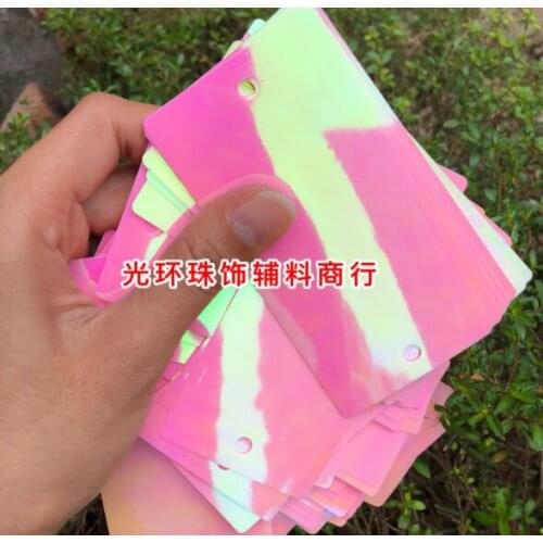 Sewing supplies 50 * 100 mm Rectangular pink sequins, pink sequins, handmade sequins