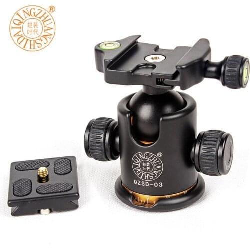 QZSD-03 Q03 360 degree Panoramic Swivel Camera Tripod Head Ballhead Quick Release Plate Fitting For Sirui Benro Manfrotto