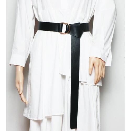 Double Ring Buckles Adjustable Waist Belt Soft PU Leather Women Waistband Fashion Street Ladies Shirt Dress Corset Strap Belt