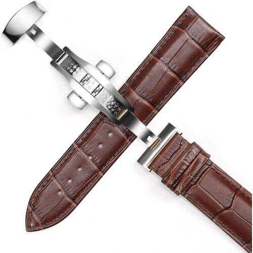 Genuine Leather Watchband 16mm 18mm 20mm 22mm Bands Croco Grain Bracelet for huawei watch Samsung Galaxy watch Replace strap