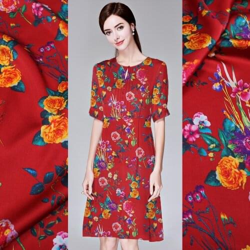 Wide 19 Mumi Digital Printing Silk Stretch Satin Fabric Summer Soft And Slippery Silk Satin Dress Cheongsam Fabric