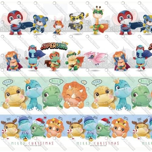 Cartoon Dinosaur 1-1/2" Printed Lanyard/Grosgrain/Satin Design Customized Ribbon for Bow DIY Hair Craft Supplies Sewing 50 Yards