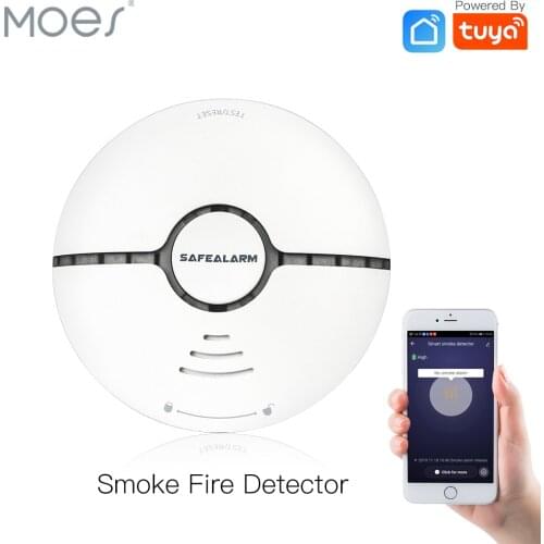 WiFi Smart Smoke Fire Alarm Sensor Detector Home Security System Battery-powered Alarm Wireless Smart Life Tuya App Control