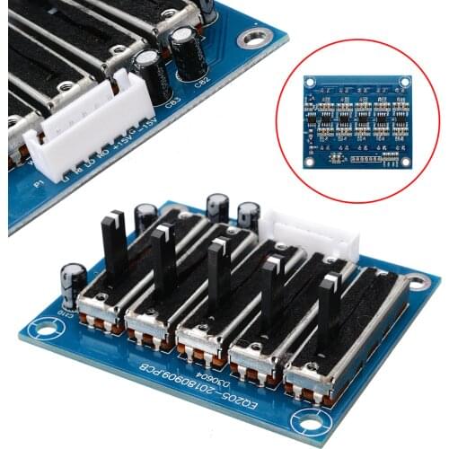 Stereo 5-band Equalizer EQ Board Adjustable 5-segment Audio Tone Preamplifier Board Module Dual Power for Amplifier