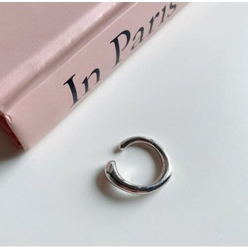 ONLY 1pc Authentic 925 Sterling silver Polished Glossy Irregular Geometric Clip earrings jEWELRY (No pierced) TLE857