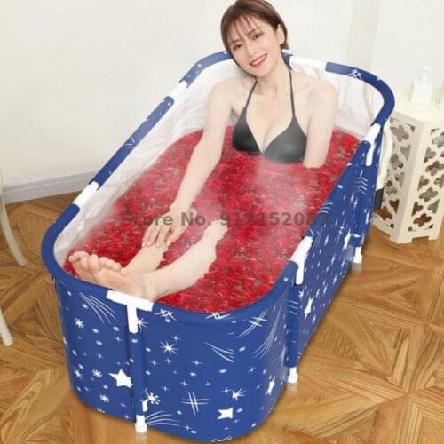 Bath Bucket Adult Foldable Bathtub Bath Bucket Adult Bath Basin Whole Body Sweat Large Children Bath Basin Household