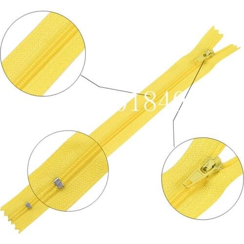 10pcs 3# 7.5cm-70cm Yellow Nylon Coil Zippers for Tailor Sewing Crafts Nylon Zippers Bulk Sewing Accessories