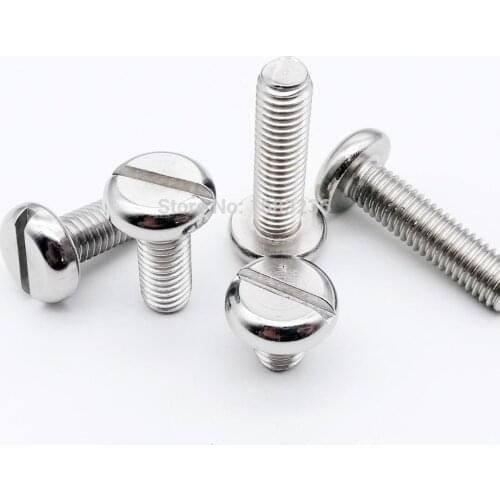 10/50pcs High Quality M1.6 M2 M2.5 M3 M4 M5 M6 304 A2 stainless steel GB67 Slotted Pan Head Round Head Screw Bolt length=2-60mm