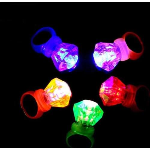 10Pcs/set LED Flashing Ring Finger Shiny Kids Fashion The Accessories Glow Light Dark Up In Party