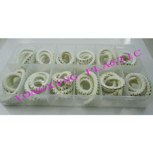 1200pcs/box cable marker EC-0 1.5mm2 0123456789+- 12 different digital mark cable white color