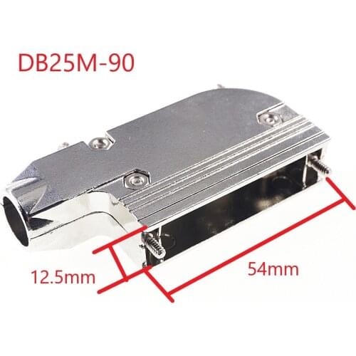 2 pcs D-Sub Connector Hood 5w5 9w4 13w3 17w2 21w1 DB25 DB44 90 Degree Cable Exit Assembly Hardware 2 Backshell Shield Zinc Alloy