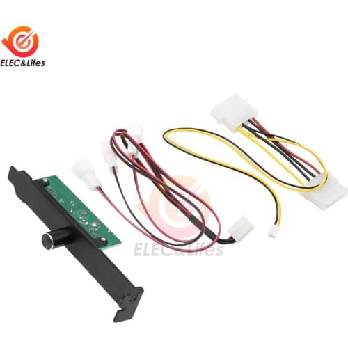 3 Channels 4Pin PC Cooler Cooling Fan Speed Controller Regulation with PCI Bracket Power by 12V for CPU Case HDD VGA Fan