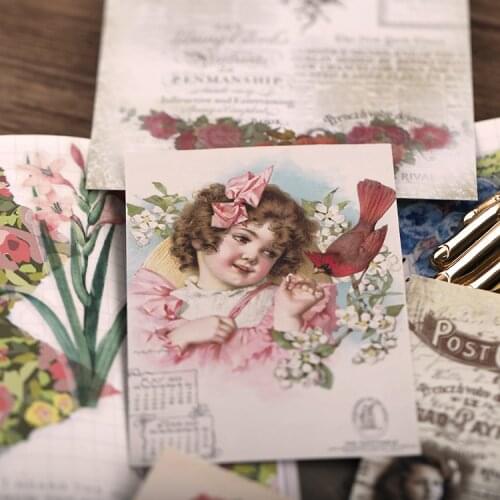 9PCS Victorian girl Paper Stickers Crafts And Scrapbooking stickers book Decorative sticker DIY Stationery