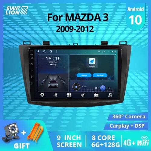 2DIN Android 10.0 Car Radio For MAZDA 3 2009-2012 Stereo Receiver GPS Navigation Auto Radio Stereo DSP Car Multimedia Player IGO
