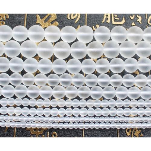 Frost White Clear Quartz Round beads 15inch per strand,4-16mm Wholesale For DIY Jewellery Free Shipping