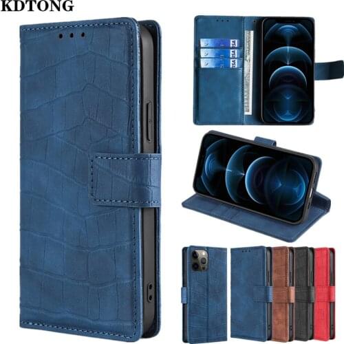 Leather Phone Case For iPhone 11 12 Pro Max XR XS SE 2020 7 8 6 Plus Flip Wallet Fundas Luxury Crocodile Pattern Card Slot Coque