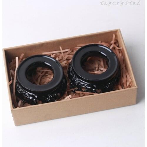 Black Resin Crystal Sphere Holder Fashion Decoration with Gift Box