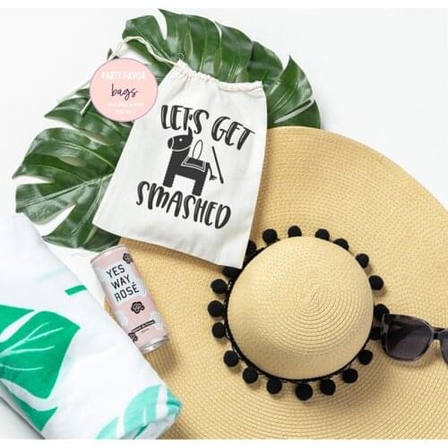 Bachelorette party bag hangovers kit bag personalised hen party Favor Bag Lets Get Smashed emergency survival kit welcome bags