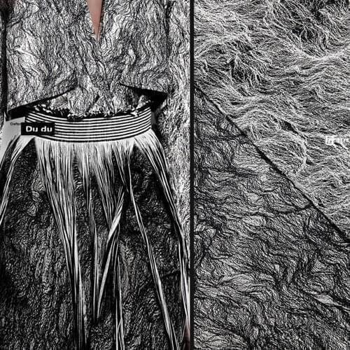 50*148cm Double sided Jacquard Clothing Fabric Disorderly lines Ink painting skin texture Fashion Design Fabric DIY