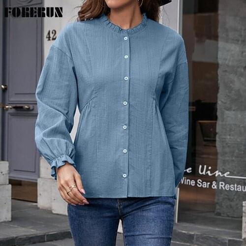 Женские модные рубашки FORERUN China At AliExpress