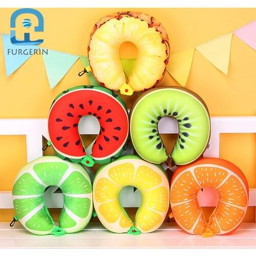 FURGERIN neck support travel pillow kids U Pillow Side Sleeper Fruit Shape Decorative Throw Pillows Decor Home soft head pillows