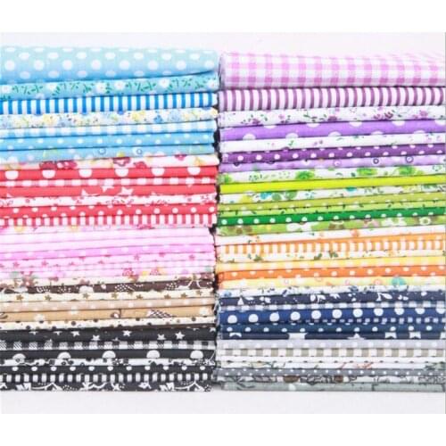 Mix 7PCS /set 25x25 cm Cotton Fabric Different Color Lovely Check Design Crafts Patchwork Cotton Fabric Sewing Quilting