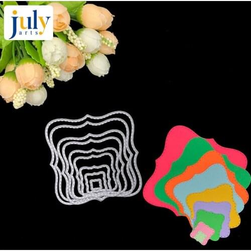 Julyarts Irregular Figure Square Frame Metal Cutting Dies for DIY Scrapbooking Photo Album Cards Stencils Dies