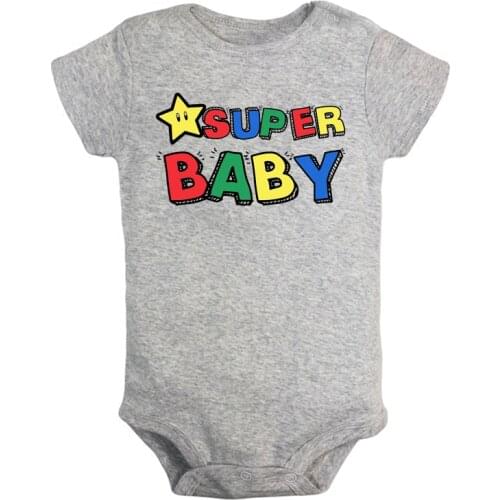 Cartoon Cute Stars Super Baby Super Sister Newborn Baby Girl Boys Clothes Short Sleeve Romper Jumpsuit Outfits 100% Cotton Gift
