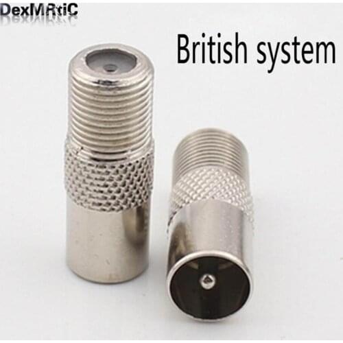 10pcs RF Coax F Female to PAL Male Connector 9.5 TV Antenna Connector