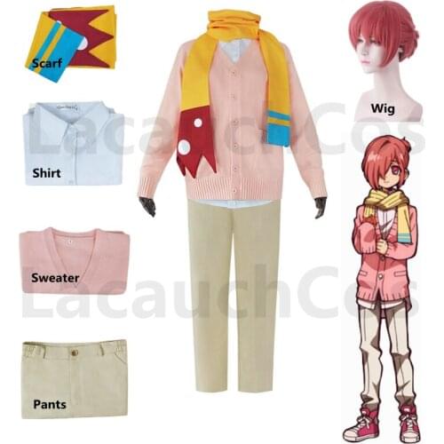 Anime Jibaku Shounen Hanako-kun Mitsuba Sousuke Cosplay Toilet Bound Cosplay Costume Boys Girls Campus Uniform Pink Wigs