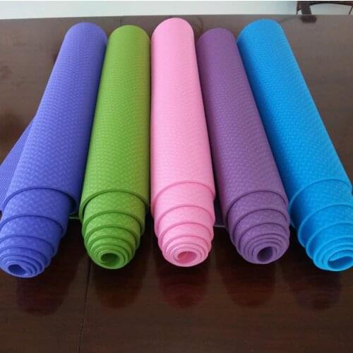 TPE Yoga Mat For Beginners Anti Slip sport mat non slip fitness mat with yoga rope gym mat 183*61cm*6mm