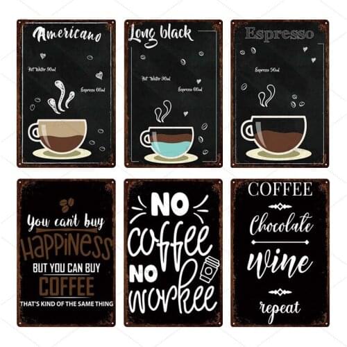 Beer Coffee Metal Tin Signs Retro Shabby Chic Decorative Billboard Poster Iron Painting Bar Cafe Pub Club Shop Wall Decor