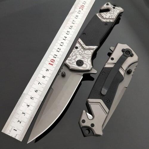 Multi-function Folding Army Knife Black Titanium Tactical Survival EDC Knife Combat Camping Multi Tool Outdoor Hunting Knife