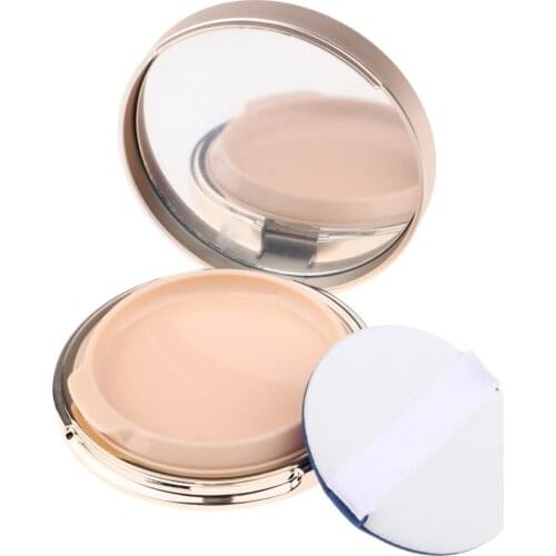 Reusable Empty Golden Edge Make-up Powder Container Air Cushion Puff Case with