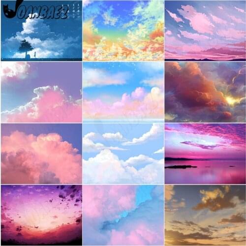 Colorful Sky Diamond Painting Abstract Landscape 5Ddiy Hand-Inlaid Cross-Stitch Embroidery Mosaic Kit Wall Decoration Craft Gift
