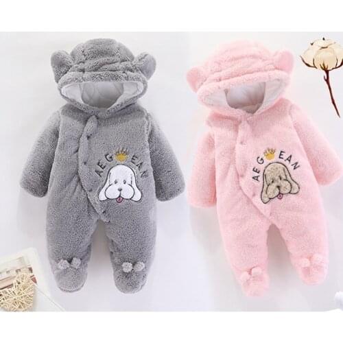 Baby girl outfit Autumn Winter Infant Clothing Thick Fluff Baby Rompers For Baby Girls Jumpsuit Newborn Baby Boys Clothes 0-12M