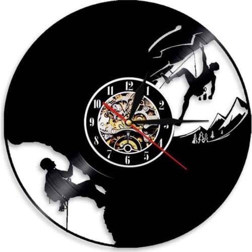 Outdoor Sports Rock Climbing 3D Vinyl Record Wall Clock Modern Design Decoration Clock Wall Watch Home Decor Gifts for Climber