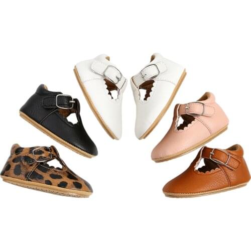 Infants Girl Anti Slip Leather Shoes Toddler Walking Anti-Slip Ruffle Hem Birthday Party Sneaker Leopard Shoes Solid for 0-18M