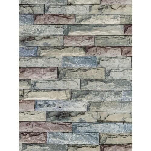 Brick Textured Wallpaper Peel And Stick Self-Adhesive Wallpaper Vintage Colorful Rock Wallpaper For bathroom Kitchen Wall Decor