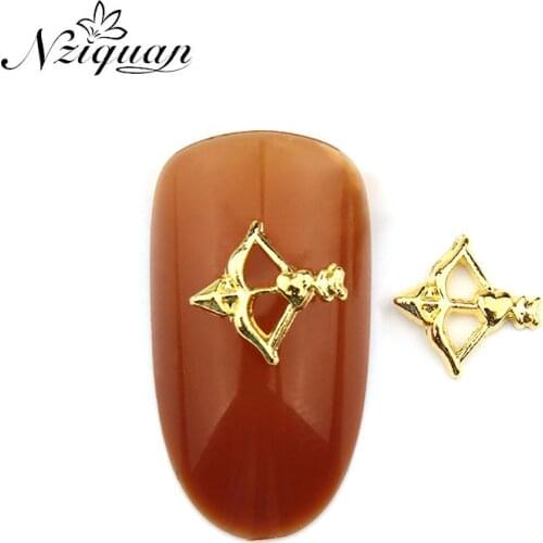 Limited Time Hot Sale NZIQUAN Geometric Metal Alloy Charm Sticker Lady Art DIY Nail Decoration 20PCS Nail Art Accessories Sticke