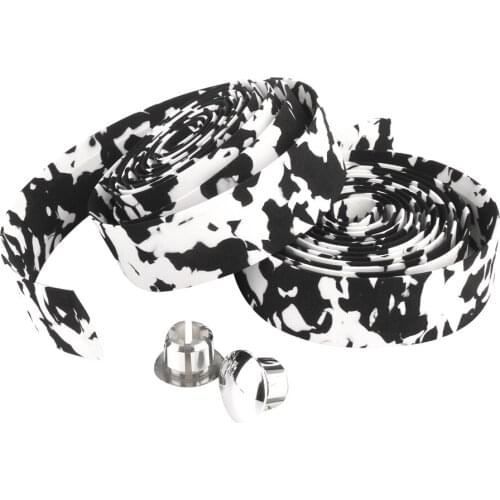 Pair Cycling Road MTB Handlebar Wrap Tape Belt Roll Ribbon W 2 Bar Plugs