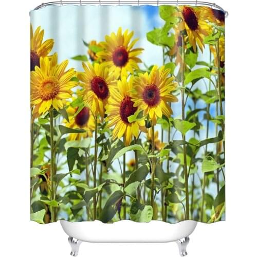 Sunflowers Field Beautiful Sunflowers at Sunset Blooming Shower Curtain