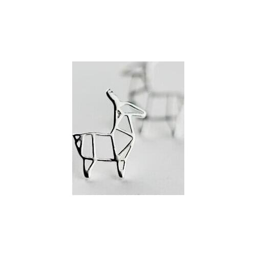 Daisies 10Pairs--New Fashion Silver Plated Origami Deer Stud Earrings for Women Cute Animal Lovely Party Gifts