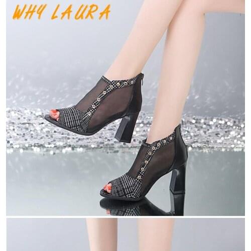 Ladies Sexy Sandal Ladies High Heel Design T-shaped Fish Mouth Open Toe Breathable Ladies Shoe Ladies Party Ladies Zip Closed Su