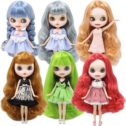 ICY 1/6 doll joint body soft hair new matte face smail face open-mouth with eyebrows Lip gloss SD DBS gift toy