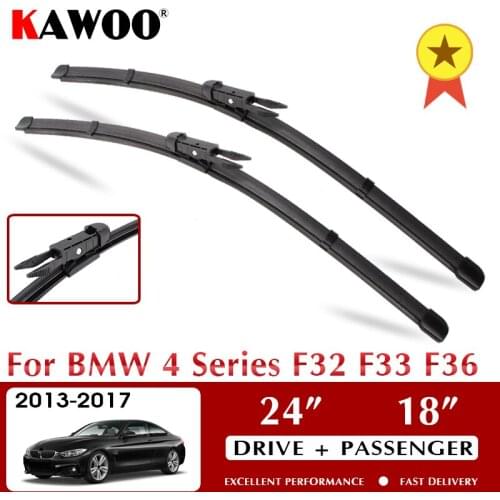 KAWOO Car Wiper Blades For BMW 4 Series F32 F33 F36 October 2013 - Nov. 2017 Windshield Windscreen Window 24"+18" LHD RHD