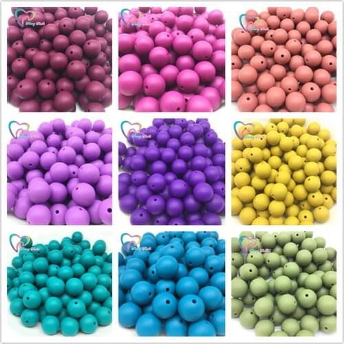 Teeny Teeth 100 PCS Fall Colors Mustard Red Wine Silicone Round Dia 9-19 MM Teething Round Loose Beads For DIY Silicone Jewelry