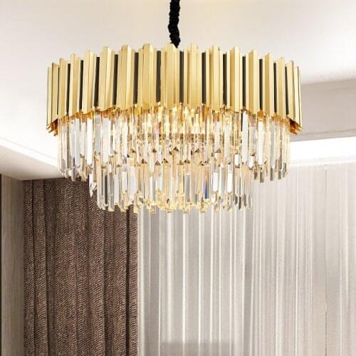 Modern Crystal Chandelier Lighting Clear Glass Chandeliers Lamp Suspended Light Lustres De Cristal Chandelier Hotel Lighting